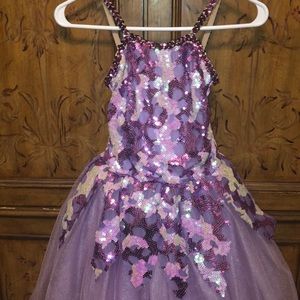 Purple Fluffy Romantic Tutu Sequined Dance Dress